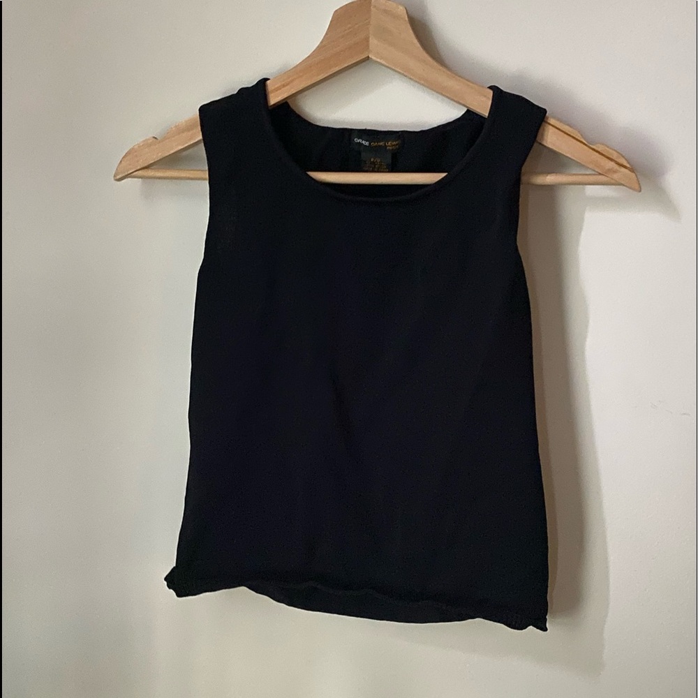 Low Cropped Tunic Tank / Black